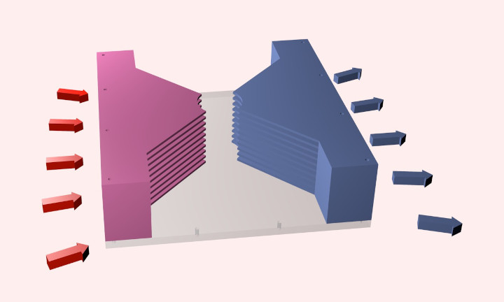 Two Conducting Blocks on Bottom Plate